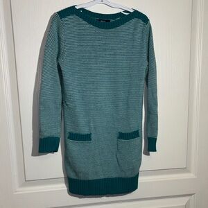 3/$30 Gap Teal Striped Sweater Dress with front pockets